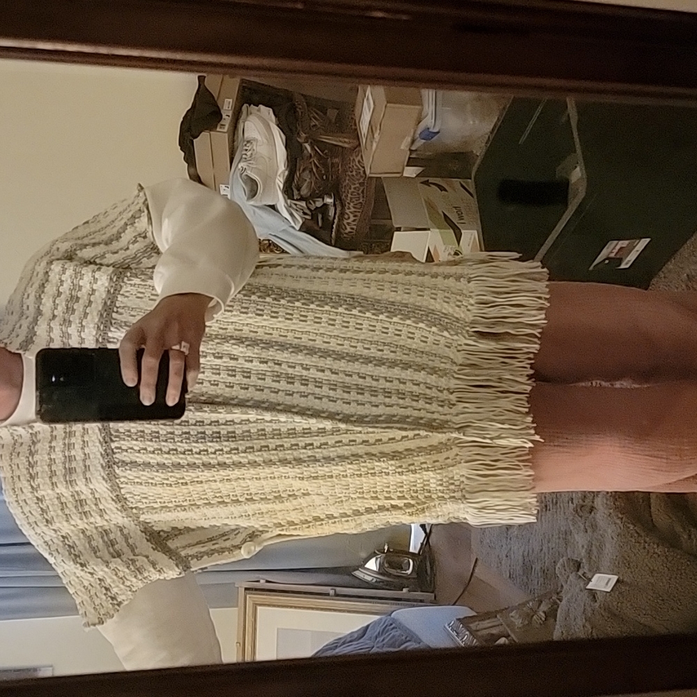 Leo & Sage open sweater wrap boho poncho OS